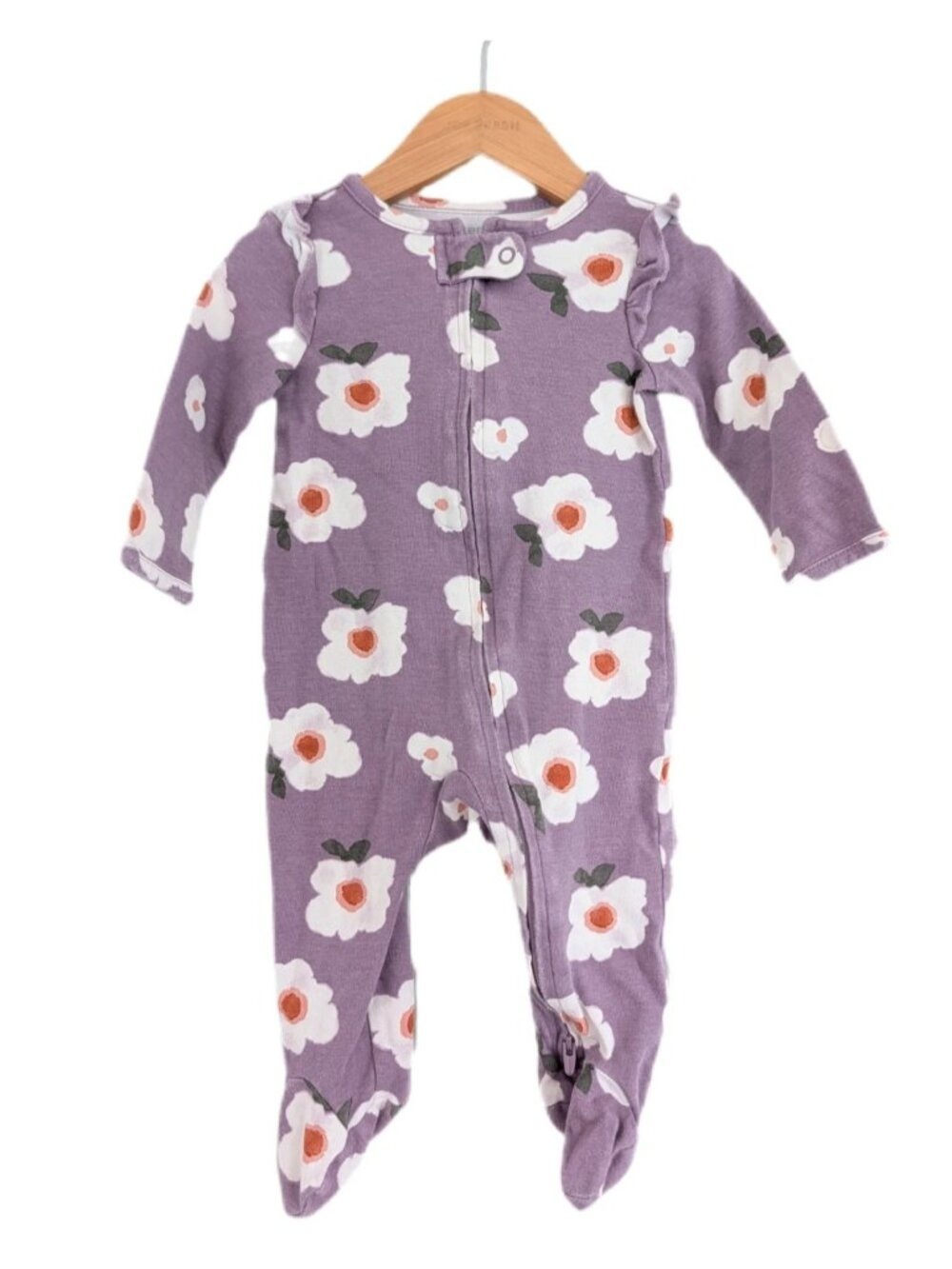🩵 4/$20 Carters Purple Floral Footie Sleeper 3-6m | Cotton Baby Sleeper